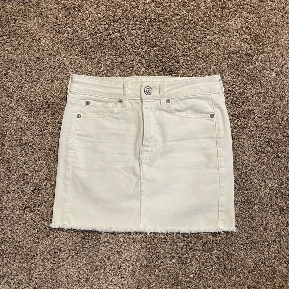 American Eagle Outfitters White Denim Mini Skirt